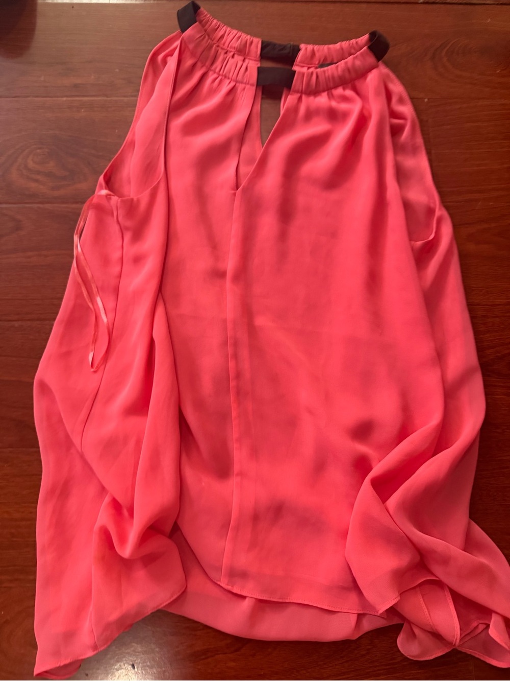 Vince Camuto Coral Halter Blouse with Black Trim